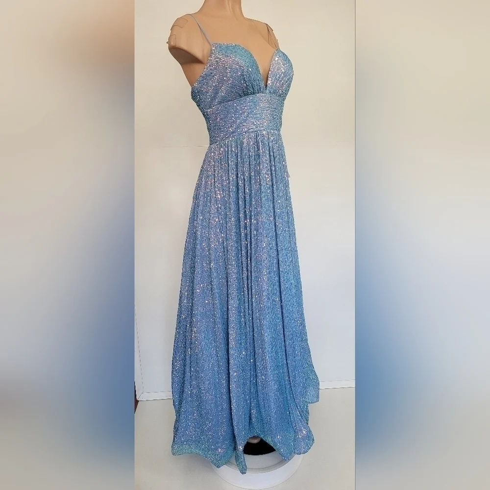 B Darlin Juniors Iridescent Sequined Dress - Picture 3 of 12